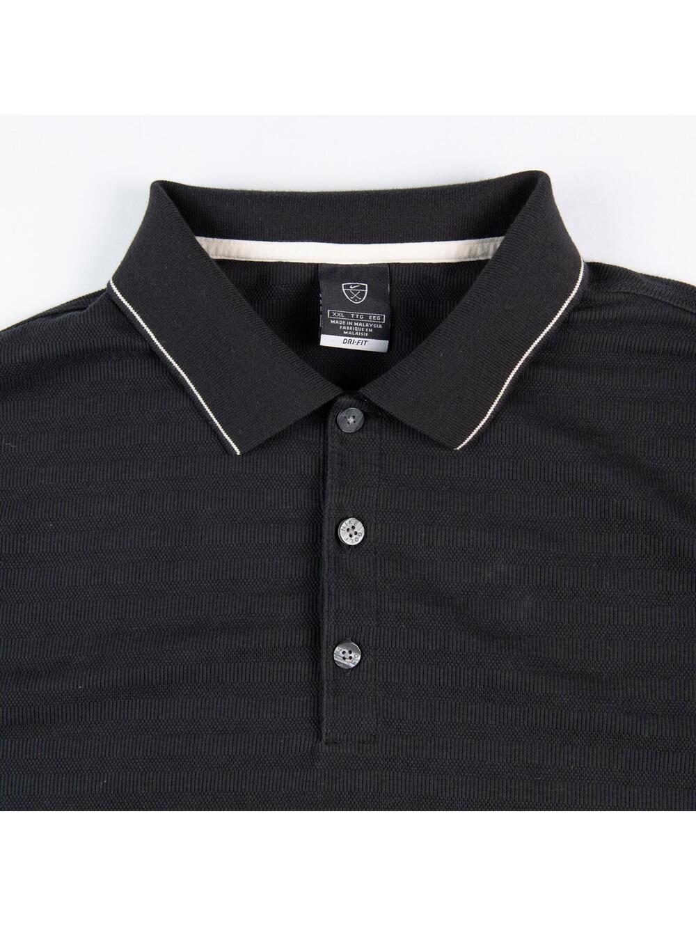 Nike Golf Dri-FIT Polo Shirt Black XXL Mens Swoosh Performance - Picture 3 of 7